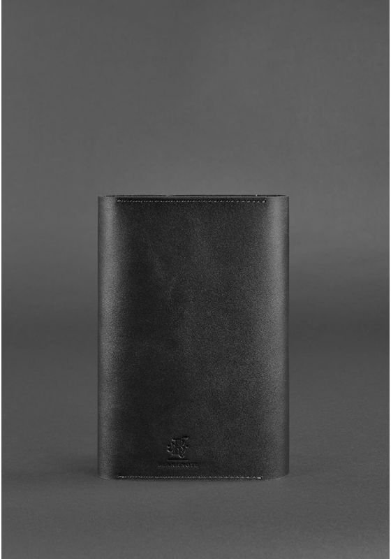 Кожаный блокнот (Софт-бук) черного цвета с ручкой в комплекте BlankNote (13946)