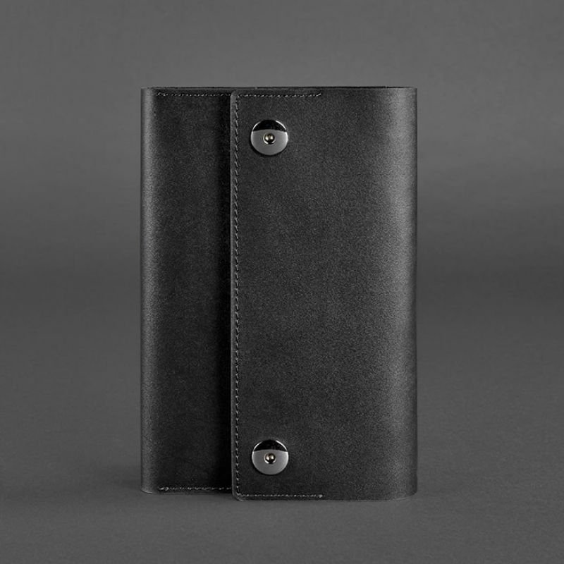 Шкіряний блокнот (Софт-бук) чорного кольору з ручкою в комплекті BlankNote (13946)