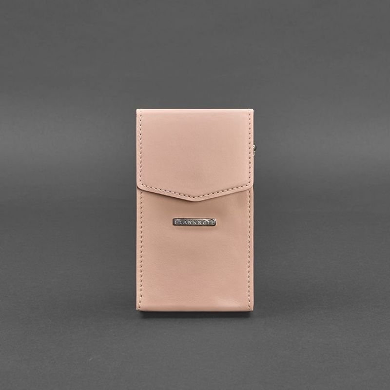 Вертикальна шкіряна сумка рожевого кольору з гладкої шкіри BlankNote Mini (12811)