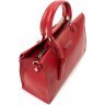 Компактна жіноча сумка з натуральної шкіри турецького виробництва в червоному кольорі KARYA (15948) - 5