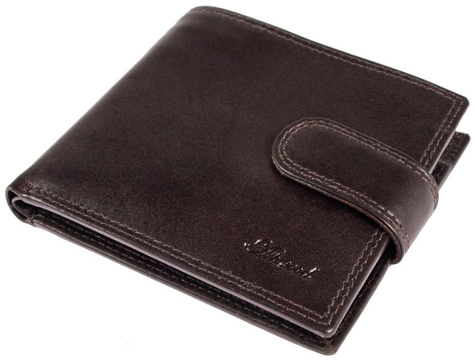 Портмоне мужское из гладкой кожи на кнопке коричневого цвета Ashwood VT 94046 с RFID-защитой modnotak фото №9