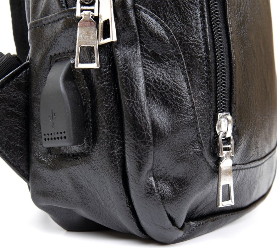 Чоловіча сумка через плече на два відділення зі шкірозамінника Vintage (20559)