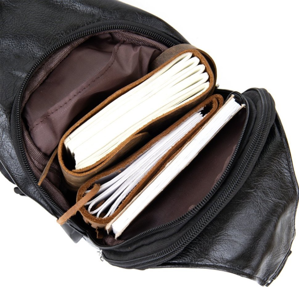 Мужская сумка через плечо на два отделения из кожзама Vintage (20559)