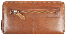 Женский кошелек из гладкой кожи на молнии с RFID-защитой Ashwood T90 94246 коричневого цвета