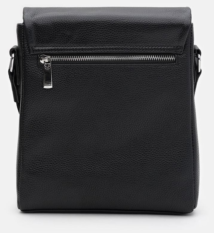 Мужская сумка планшет через плечо из качественной фактурной кожи черного цвета Borsa Leather 104546 фото №3 Мужская сумка планшет через плечо из качественной фактурной кожи черного цвета Borsa Leather 104546 modnotak фото №3