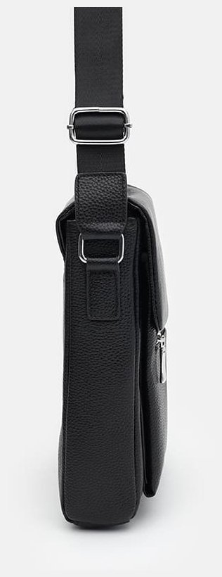 Мужская сумка планшет через плечо из качественной фактурной кожи черного цвета Borsa Leather 104546 фото №4 Мужская сумка планшет через плечо из качественной фактурной кожи черного цвета Borsa Leather 104546 modnotak фото №4