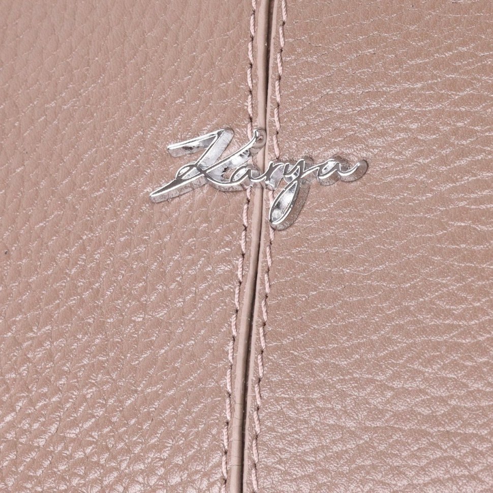 Бежевая женская сумка-тоут из натуральной кожи со вставками под кожу рептилии KARYA (2420832) modnotak фото №30