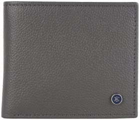 Чоловіче портмоне без застібки з фактурної шкіри сірого кольору Brampton London Plutus 94546
