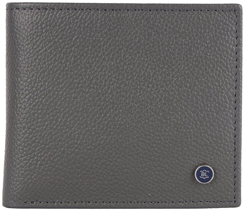 Мужское портмоне без застежки из фактурной кожи серого цвета Brampton London Plutus 94546 modnotak фото №1