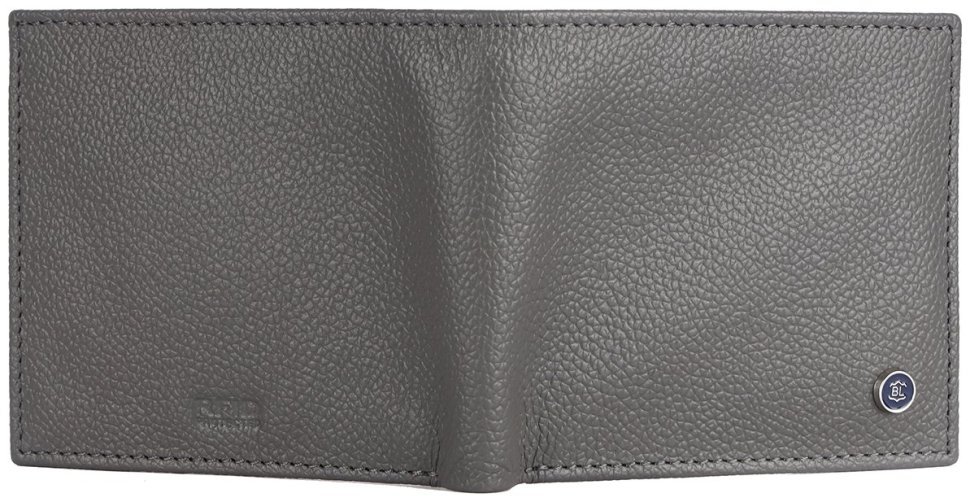 Мужское портмоне без застежки из фактурной кожи серого цвета Brampton London Plutus 94546 modnotak фото №3