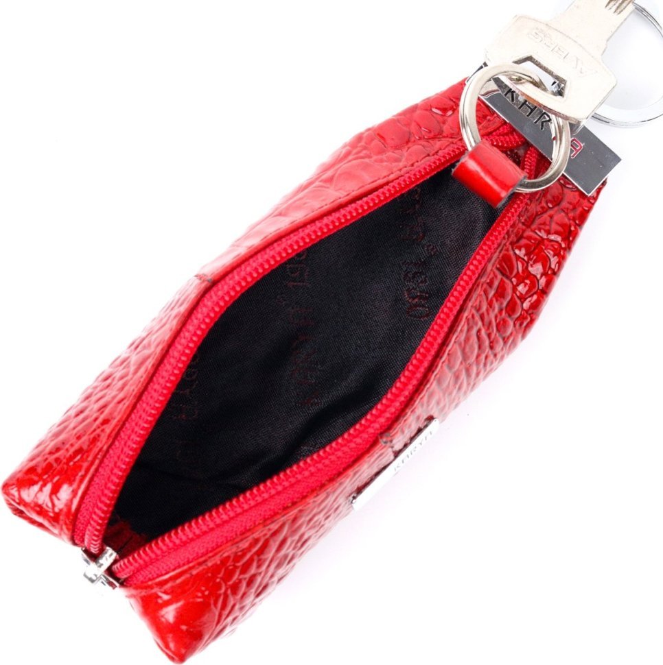 Красная лаковая ключница из натуральной кожи KARYA (2420932)