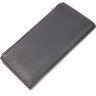 Чорний гаманець із натуральної шкіри на кнопці KARYA (2421132) - 2