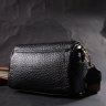 Компактна жіноча сумка через плече з натуральної зернистої шкіри Vintage 94846 чорного кольору фото №10 Компактна жіноча сумка через плече з натуральної зернистої шкіри Vintage 94846 чорного кольору modnotak фото - 10