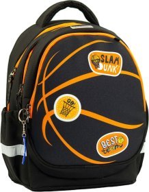 Чорний шкільний рюкзак з текстилю з помаранчевими вставками Bagland Butterfly 55646