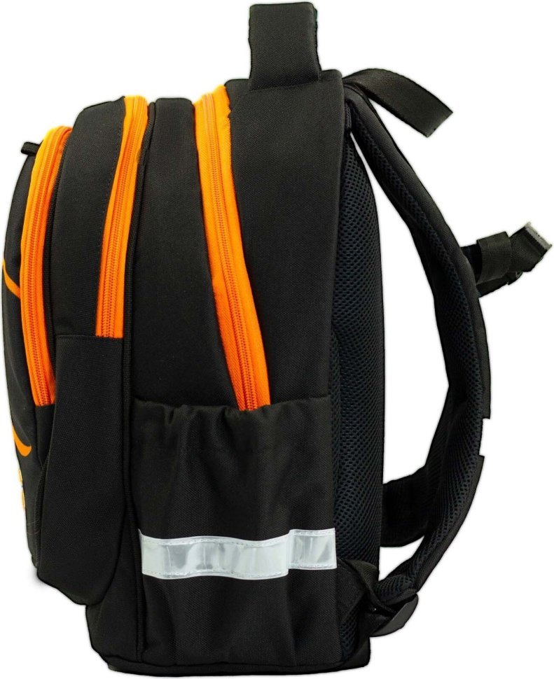 Чорний шкільний рюкзак з текстилю з помаранчевими вставками Bagland Butterfly 55646
