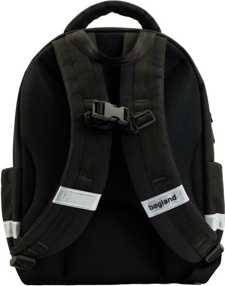 Черный школьный рюкзак из текстиля с оранжевыми вставками Bagland Butterfly 55646