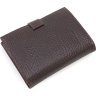 Шкіряне чоловіче портмоне темно-коричневого кольору з блоком під документи KARYA (55946) - 3