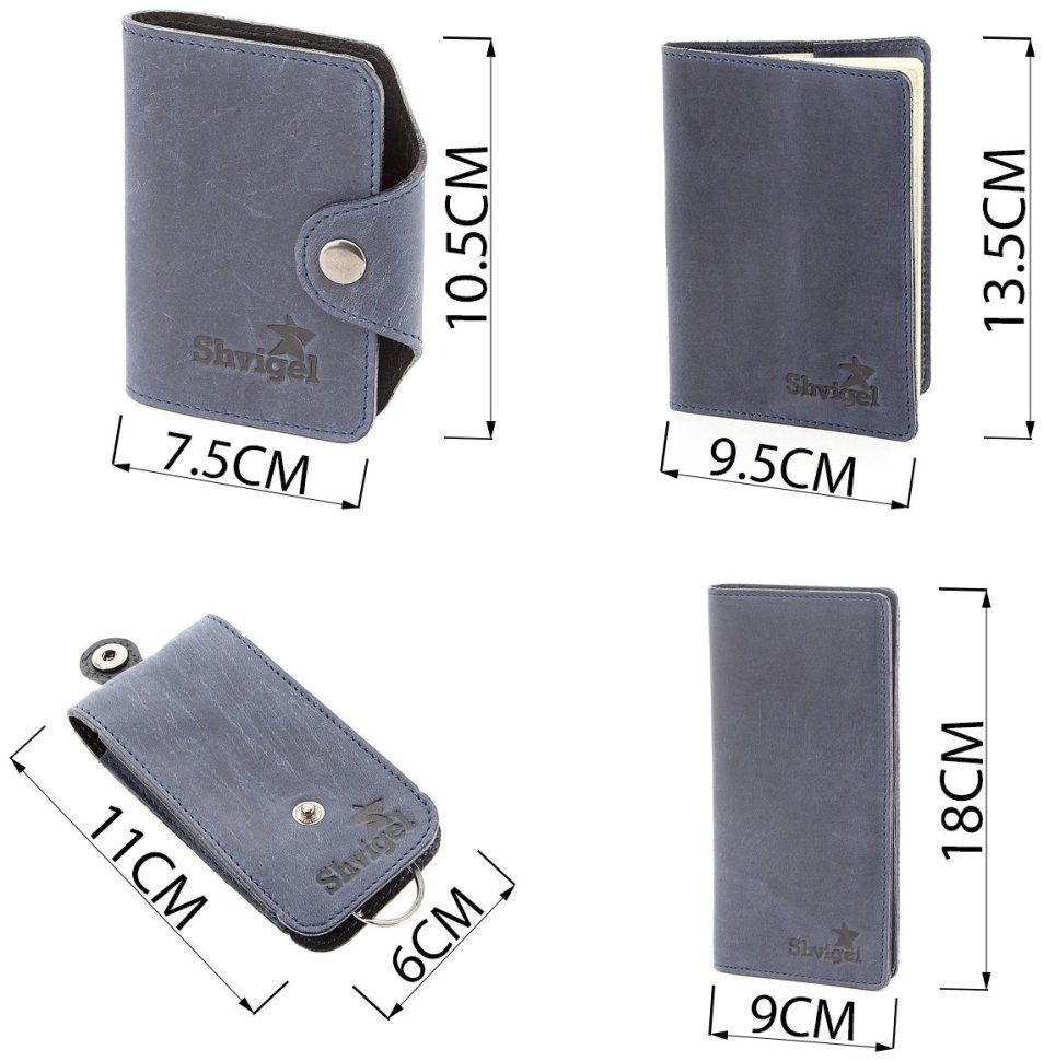 Стильный подарочный набор кожаных аксессуаров (визитница, обложка на паспорт, ключница и кошелек) - SHVIGEL (2410075) фото №8 Стильный подарочный набор кожаных аксессуаров (визитница, обложка на паспорт, ключница и кошелек) - SHVIGEL (2410075) modnotak фото №8