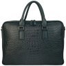 Женский деловой портфель из натуральной кожи под фактуру кроко Desisan 106646 зеленого цвета modnotak фото - 1