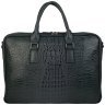 Женский деловой портфель из натуральной кожи под фактуру кроко Desisan 106646 зеленого цвета modnotak фото - 2