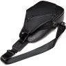 Мужская сумка-слинг через плечо из зернистой кожи черного цвета Vintage (2420249) - 6