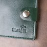 Зеленый кошелек двойного сложения из гладкой кожи на кнопке Shvigel (2416441) - 6