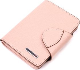 Компактний жіночий гаманець із натуральної шкіри пудрового кольору KARYA (2421348)