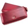 Великий лаковий гаманець червоного кольору на блискавці ST Leather (16324) - 1
