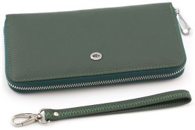 Женский зеленый кошелек на молнии ST Leather (16408)