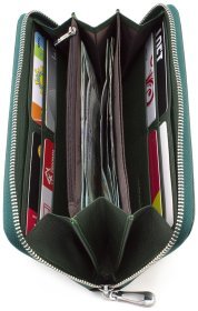 Женский зеленый кошелек на молнии ST Leather (16408)