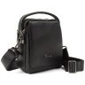 Маленькая мужская сумка-барсетка из натуральной кожи в черном цвете Tavinchi 77546 - 1