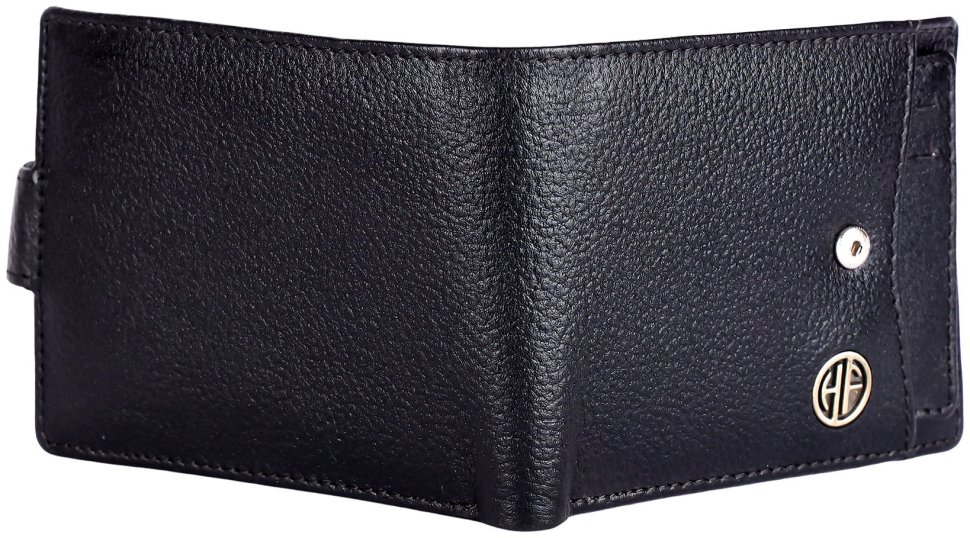 Кожаной мужское портмоне на кнопке со съемным блоком для карт Hammonds Flycatcher HF502 черный 107946 modnotak фото №3