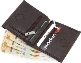 Коричневое мужское портмоне с зажимом для купюр KARYA (21766)