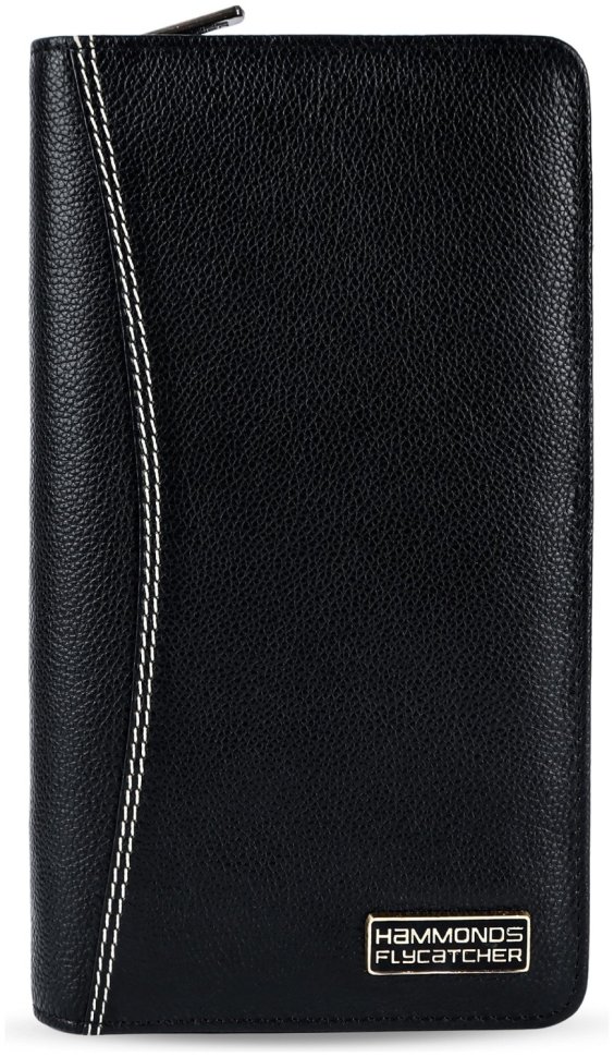 Большое портмоне из натуральной кожи для путешествий на молнии Hammonds Flycatcher PH601 черный 108046 modnotak фото №1