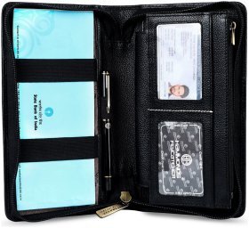 Большое портмоне из натуральной кожи для путешествий на молнии Hammonds Flycatcher PH601 черный 108046