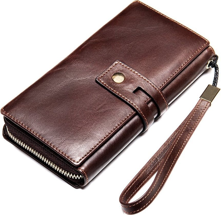 Чоловічий клатч з натуральної шкіри коричневого кольору Vintage (20236) modnotak фото №1