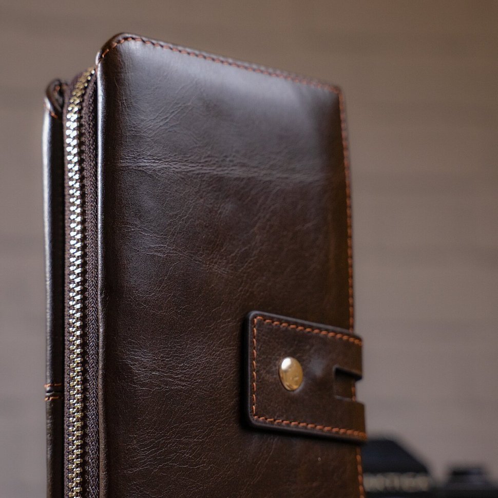 Чоловічий клатч з натуральної шкіри коричневого кольору Vintage (20236) modnotak фото №7