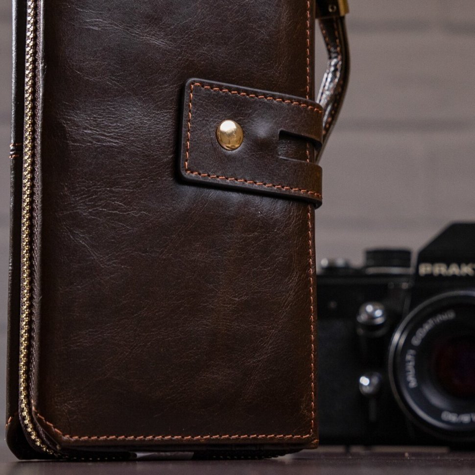 Чоловічий клатч з натуральної шкіри коричневого кольору Vintage (20236) modnotak фото №10