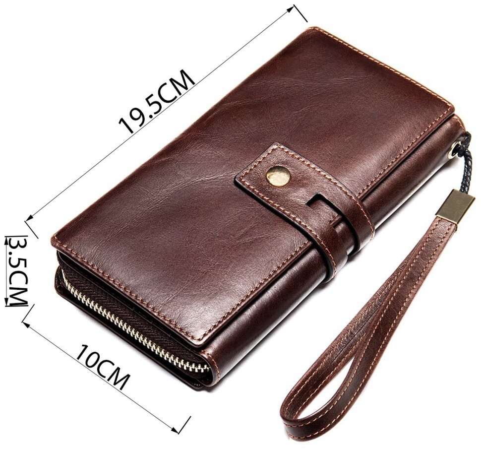 Чоловічий клатч з натуральної шкіри коричневого кольору Vintage (20236) modnotak фото №11