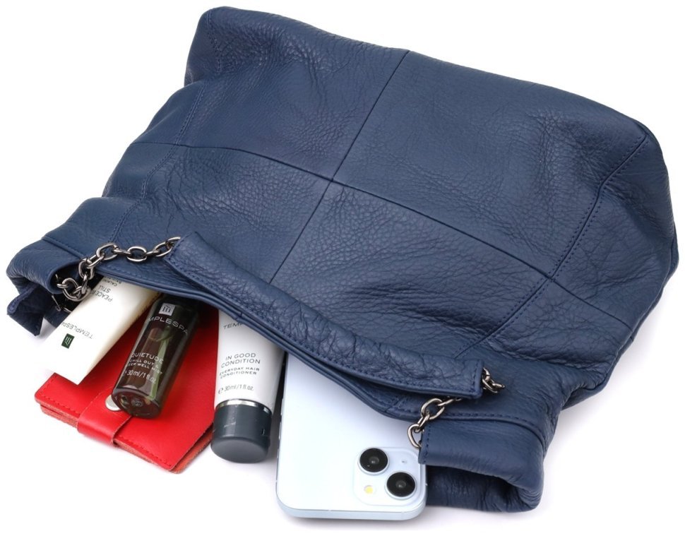 Повсякденна жіноча сумка з натуральної шкіри з короткими ручками Vintage 98146 синього кольору фото №9 Повсякденна жіноча сумка з натуральної шкіри з короткими ручками Vintage 98146 синього кольору modnotak фото №9