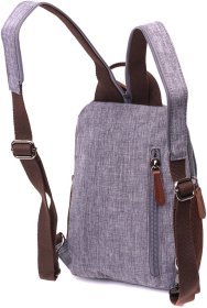 Сірий чоловічий слінг-рюкзак із щільного текстилю на блискавці Vintage 2422149