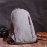 Серый мужской слинг-рюкзак из плотного текстиля на молнии Vintage 2422149 - 8