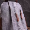 Серый мужской слинг-рюкзак из плотного текстиля на молнии Vintage 2422149 - 9