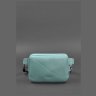 Шкіряна жіноча поясна сумка бірюзового кольору BlankNote Dropbag Mini 78546 - 3