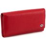 Красный кожаный кошелек с фиксацией на кнопку ST Leather (16669) - 1