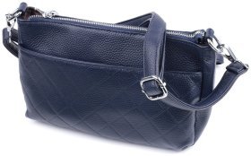 Женская кожаная сумка на три отделения Vintage 2422806 Синий