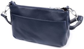 Женская кожаная сумка на три отделения Vintage 2422806 Синий