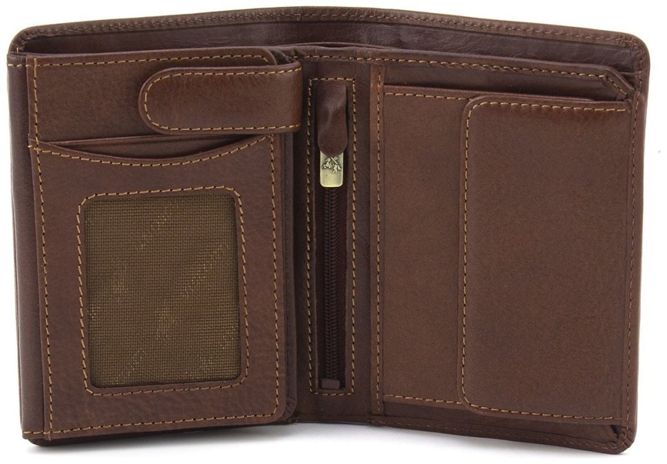 Вертикальне чоловіче портмоне з натуральної шкіри світло-коричневого кольору Visconti Lucca 68946