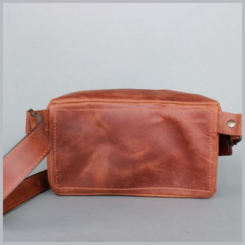 Поясна сумка із вінтажної шкіри світло-коричневого кольору BlankNote 78946