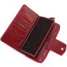 Великий червоний жіночий гаманець з натуральної шкіри з фактурою крокодила Tony Bellucci (10856) - 6